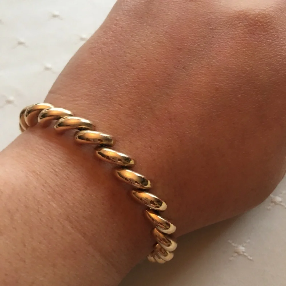 Vintage 14k Gold Twisted Link Bracelet
